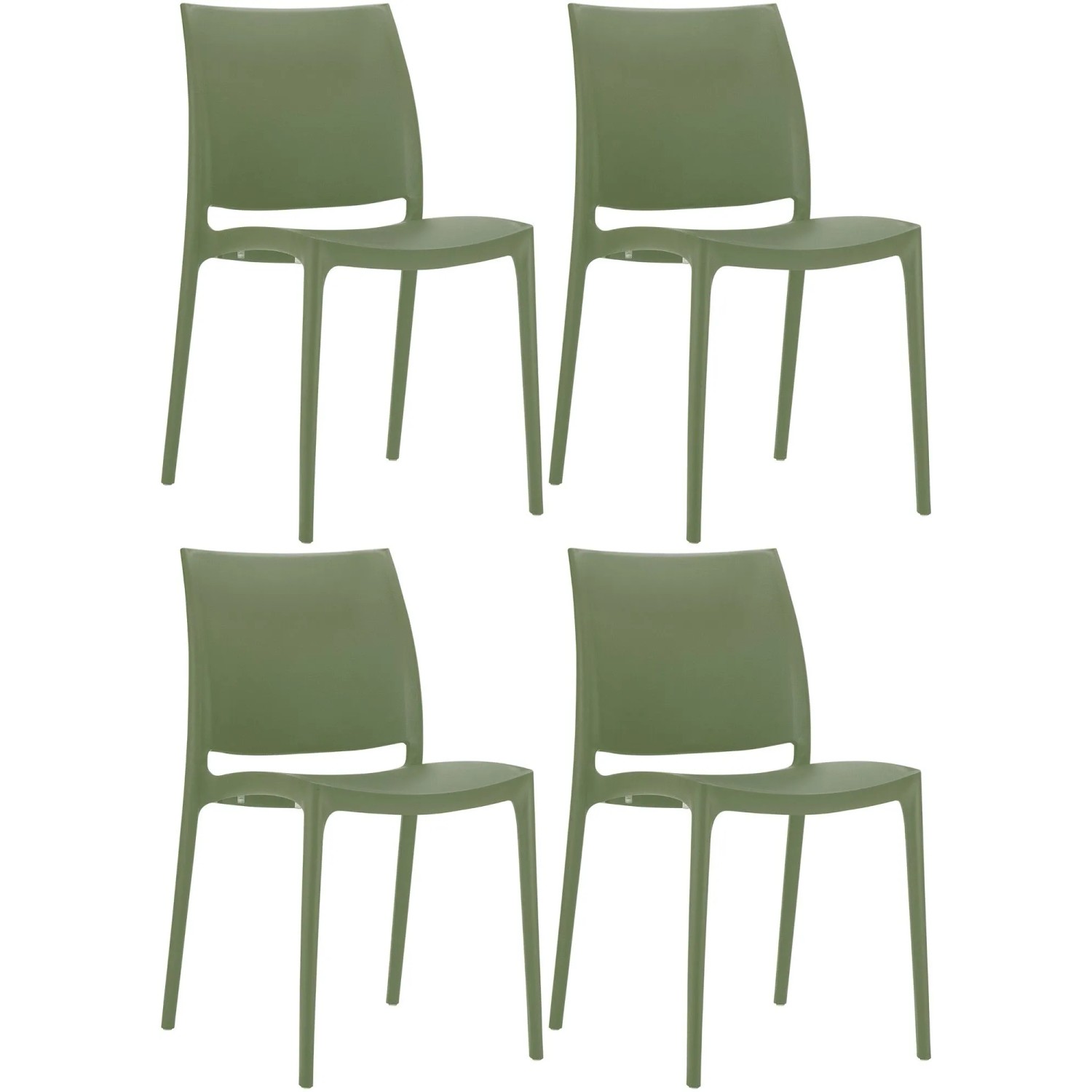 CLP 4er Set Stühle Maya Oliv