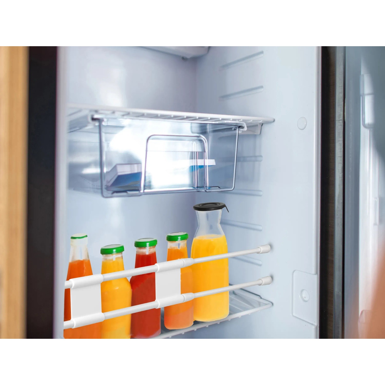 Calima Sicherungsstangen, teleskopierbar, 25-43 cm, im Kühlschrank zur Ladungssicherung.