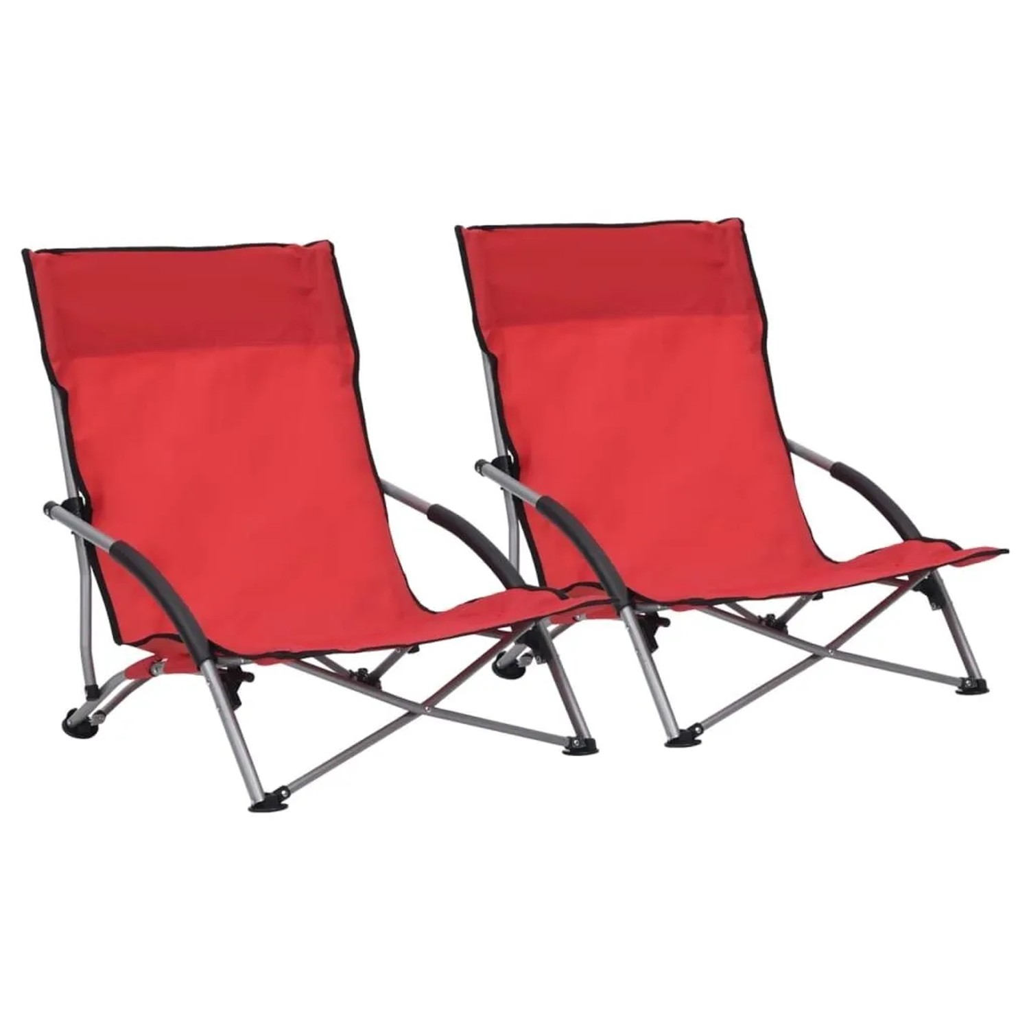 vidaXL Klappbare Strandstühle 2 Stk Rot Stoff 312490