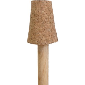 Holzstab mit Korkaufsatz für Rosenkugeln, Gartendekoration.