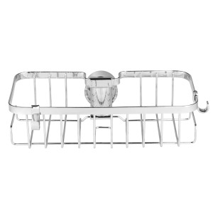 Wenko Duschstangencaddy Floresta Eckig, silber glänzend, zur Aufbewahrung von Duschutensilien.