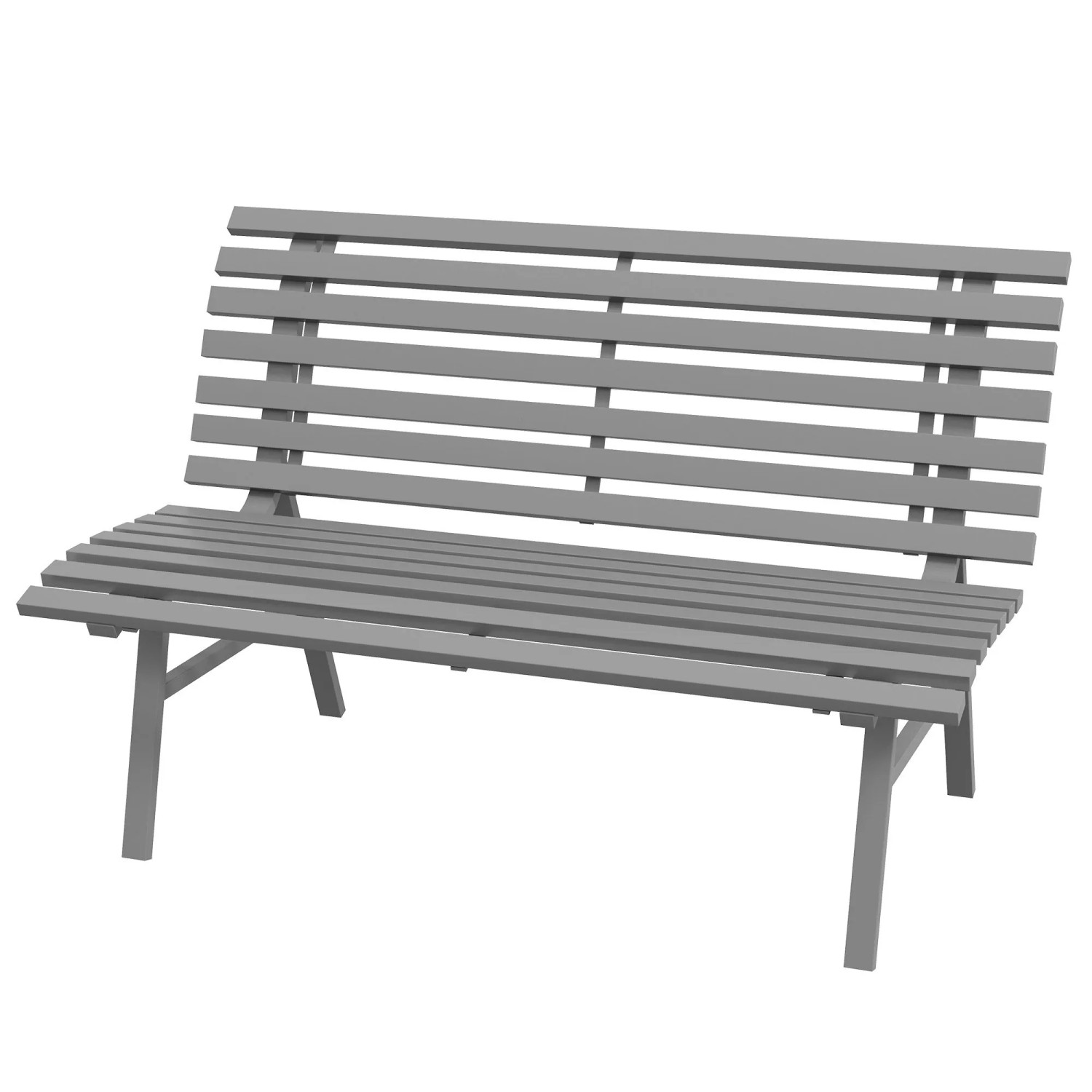 Furnicato Gartenbank Sitzbank Parkbank  Lattendesign  Wetterbeständig  Aluminium  123 X 67 X 79 Cm  Grau