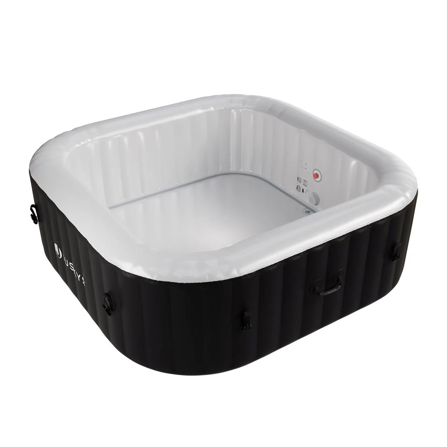 Juskys Aufblasbarer Whirlpool SpaLuxe Schwarz-Weiß