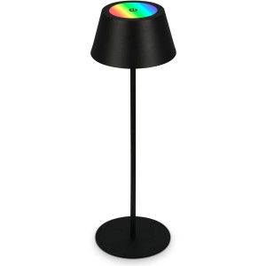 Schwarze Brilo RGB Akku-Tischleuchte, 2,6W, für Außen-Deko, mit Farbwechsel.