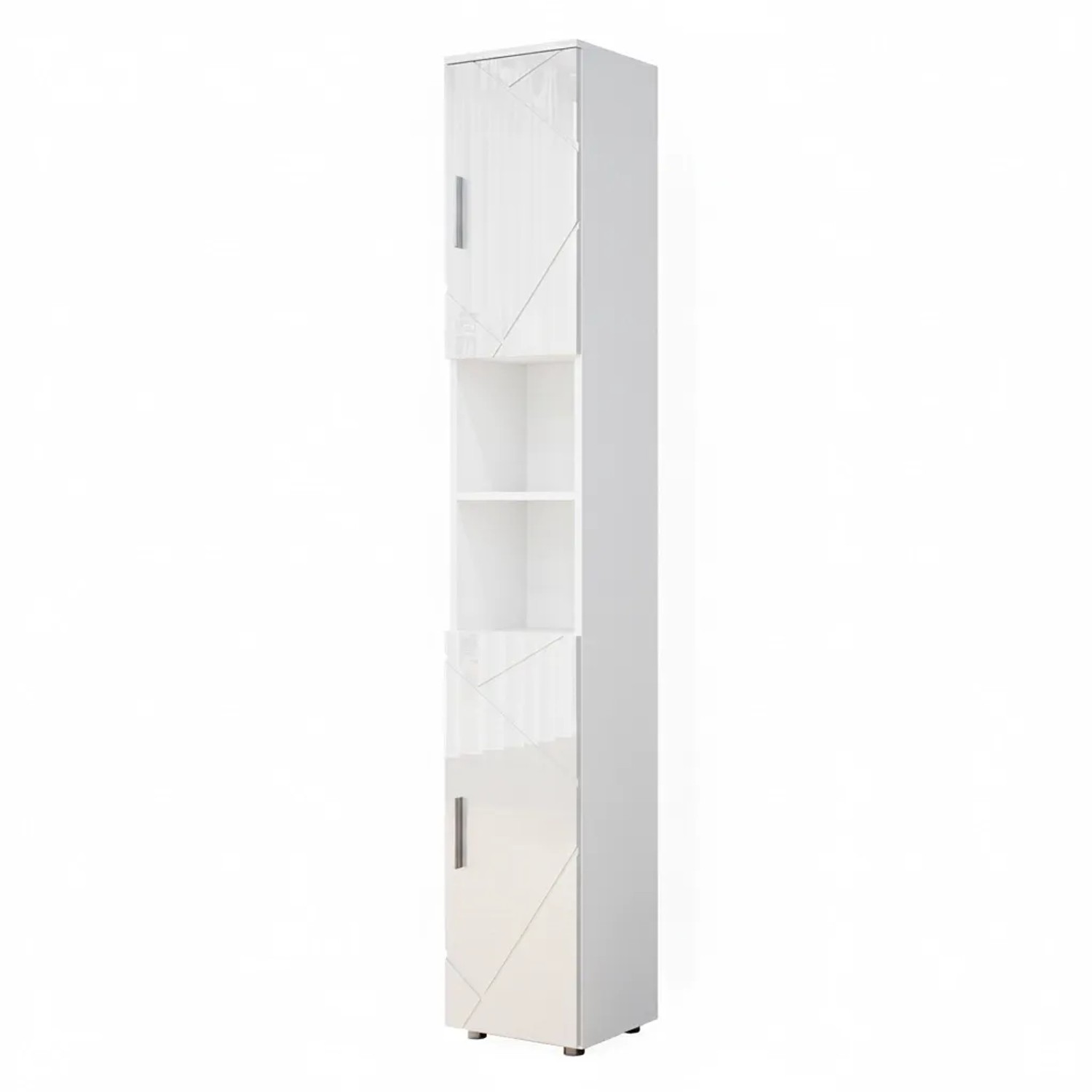 Vicco Badschrank Irma Weiß Hochglanz 30 x 192