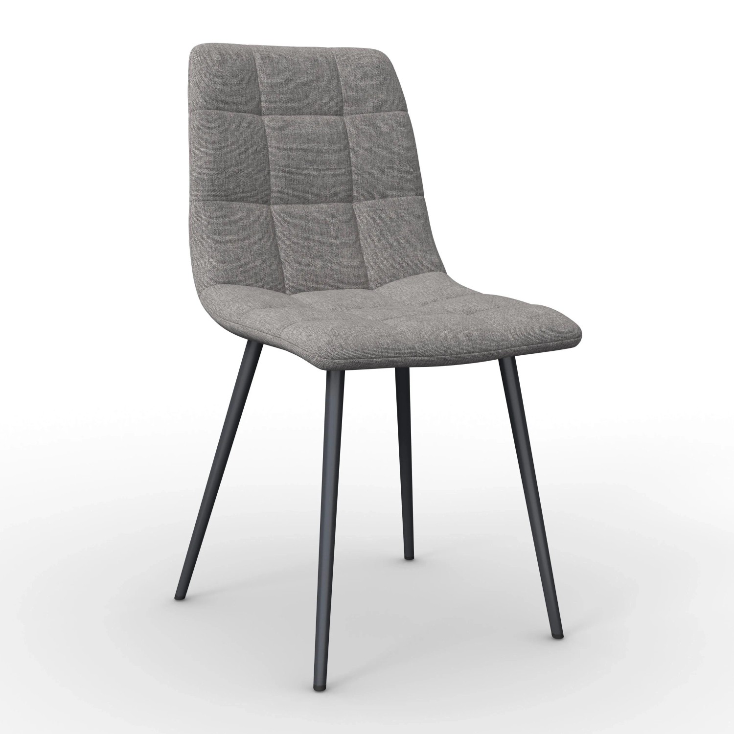 Bessagi Home Stuhl Ria Grau Mikrofaser Gepolstert