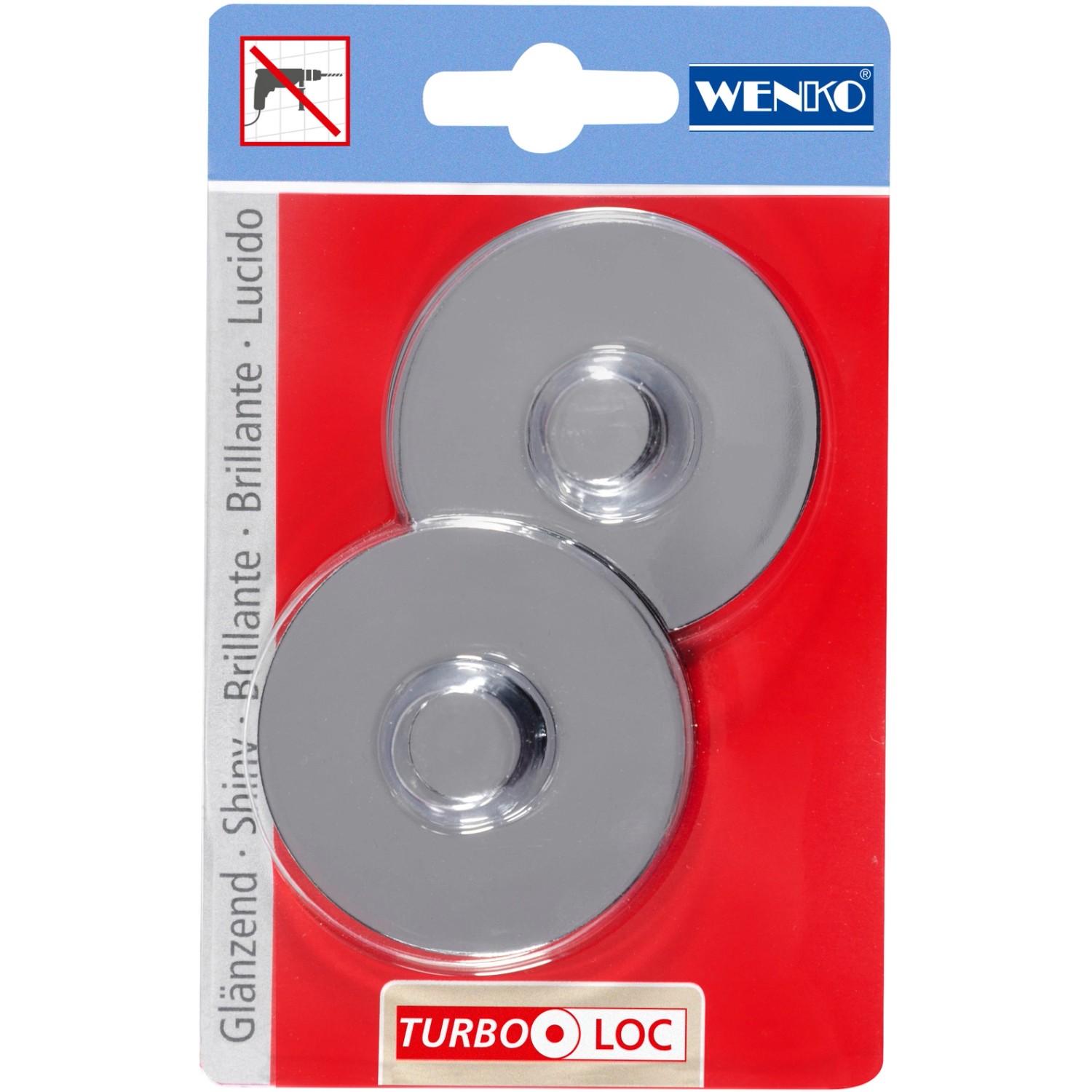 Wenko Turbo-Loc Chrom glänzend für Premium+Classic+Style 2er-Set
