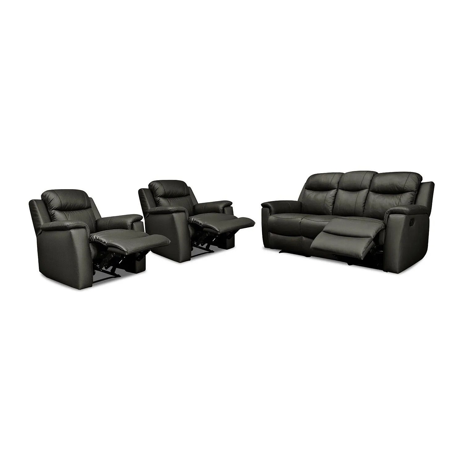 Vente-unique Couchgarnitur Mit Sessel Evasion Schwarz 205 cm  95 cm