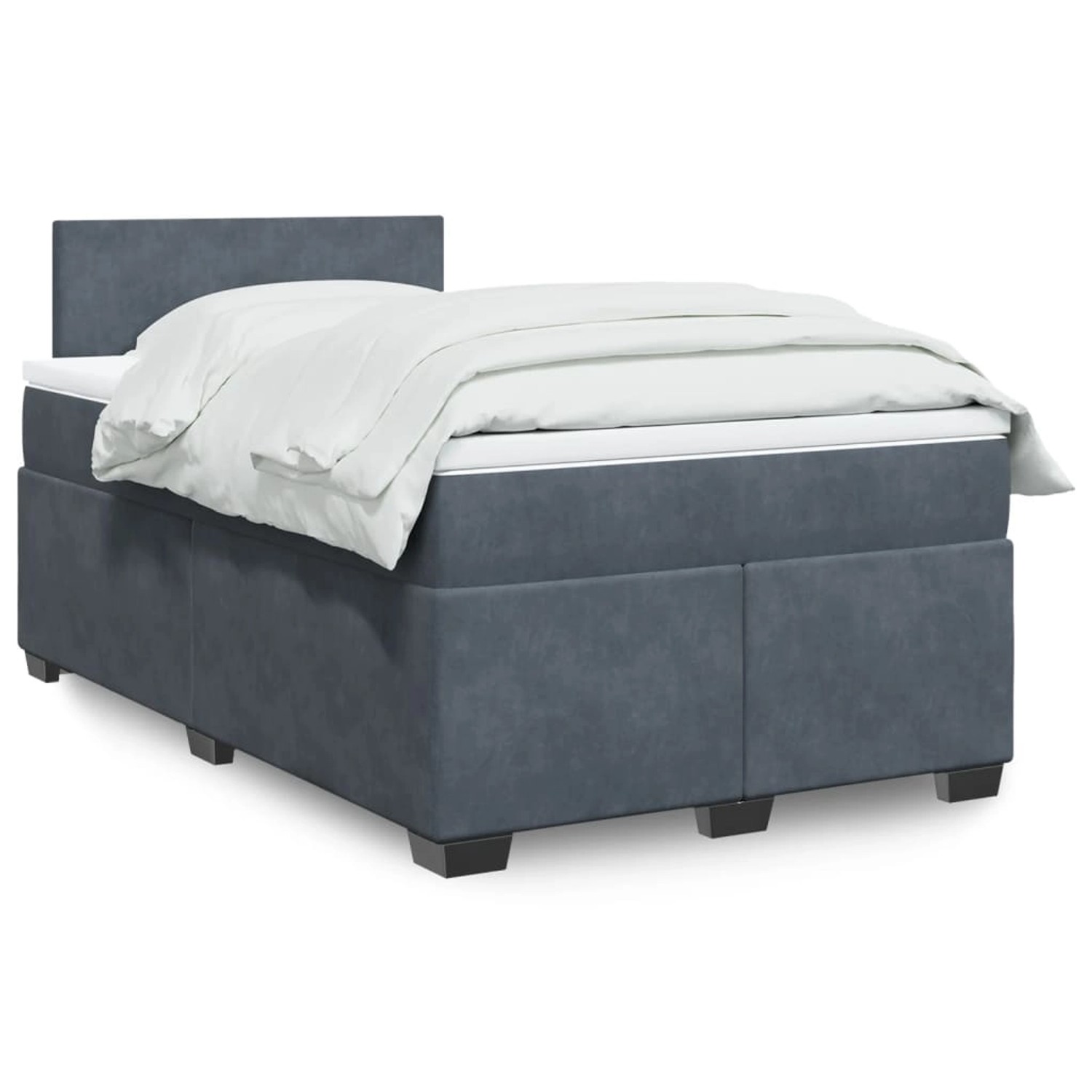 vidaXL Boxspringbett mit Matratze Dunkelgrau 120x190 cm Samt 3288553 günstig online kaufen