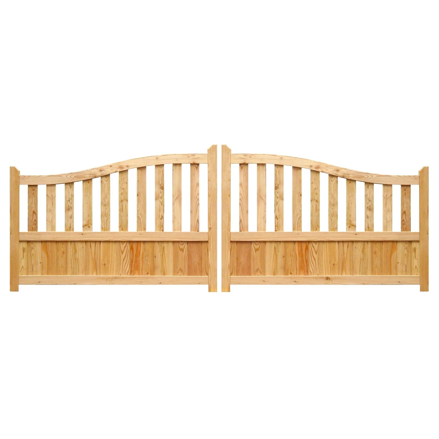 GartenLand Doppeltor Vorgartenzaun GRAZ Gebogen 300x105/90 cm Holzzaun Lärche PEFC