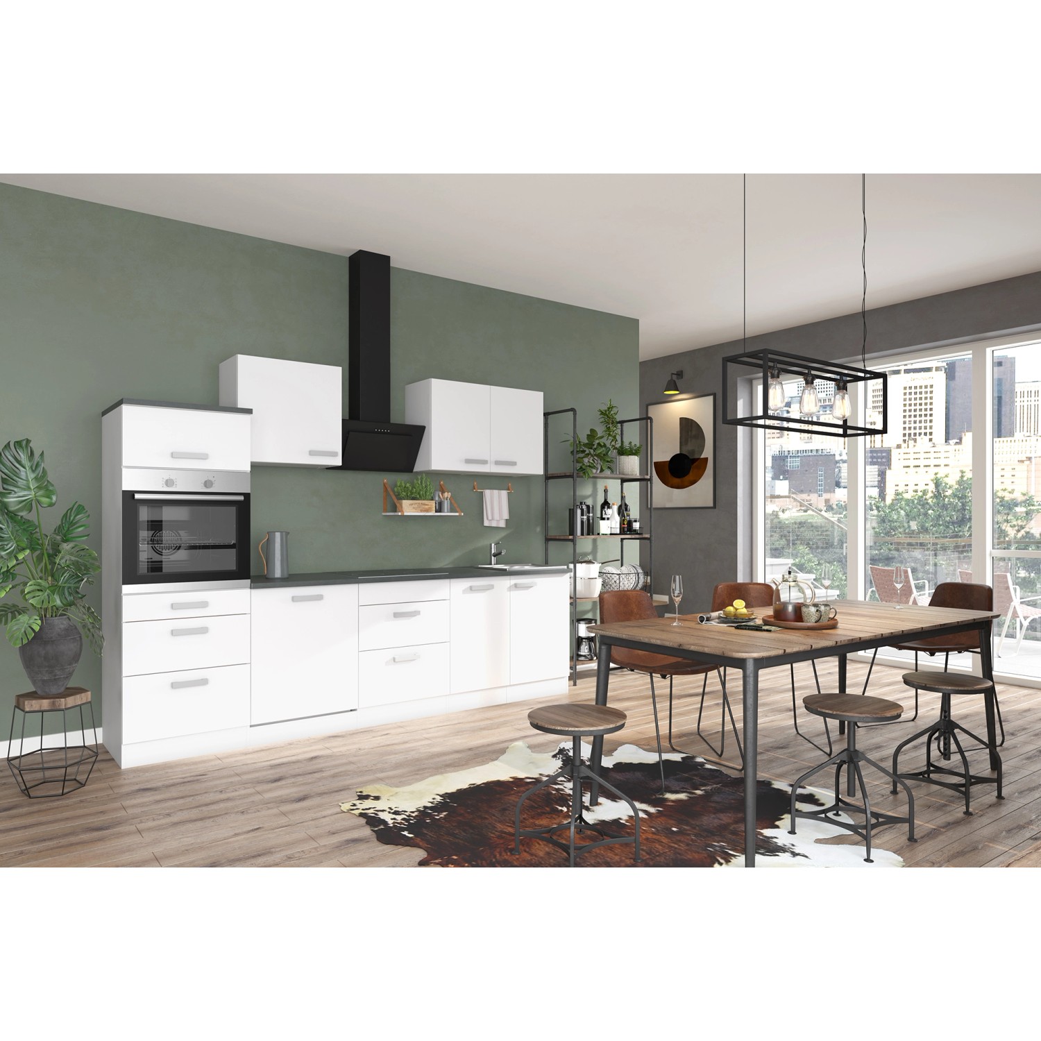 OPTIFIT Oslo214 Küchenzeile 270 cm Weiß günstig online kaufen