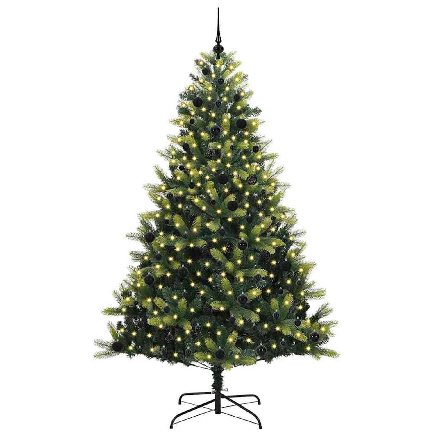 vidaXL Künstlicher Klapp-Weihnachtsbaum mit 300 LEDs Grün 240 cm 3396010