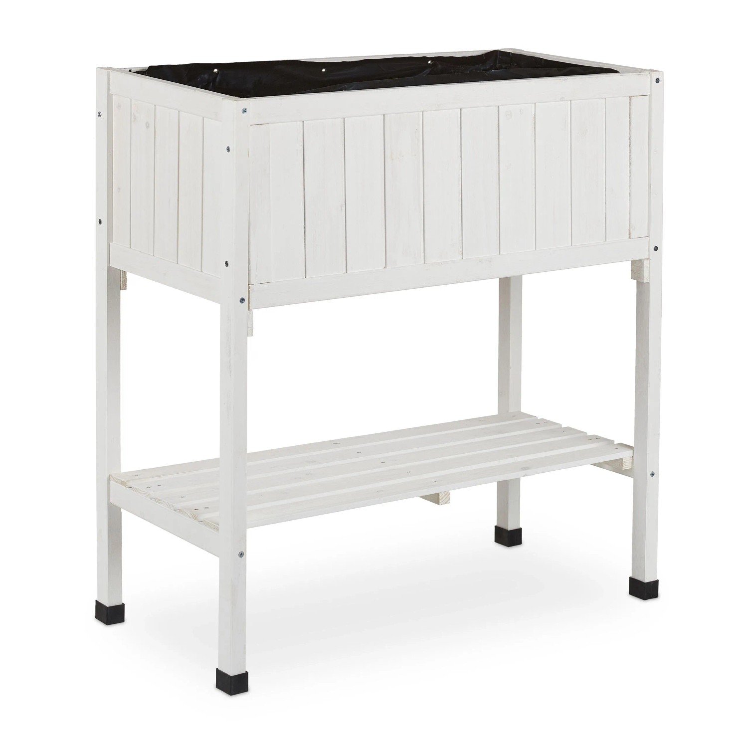 Relaxdays Hochbeet Tannenholz Weiß Mit Folie 80 cm x 74 cm x 38 cm 5,5 kg