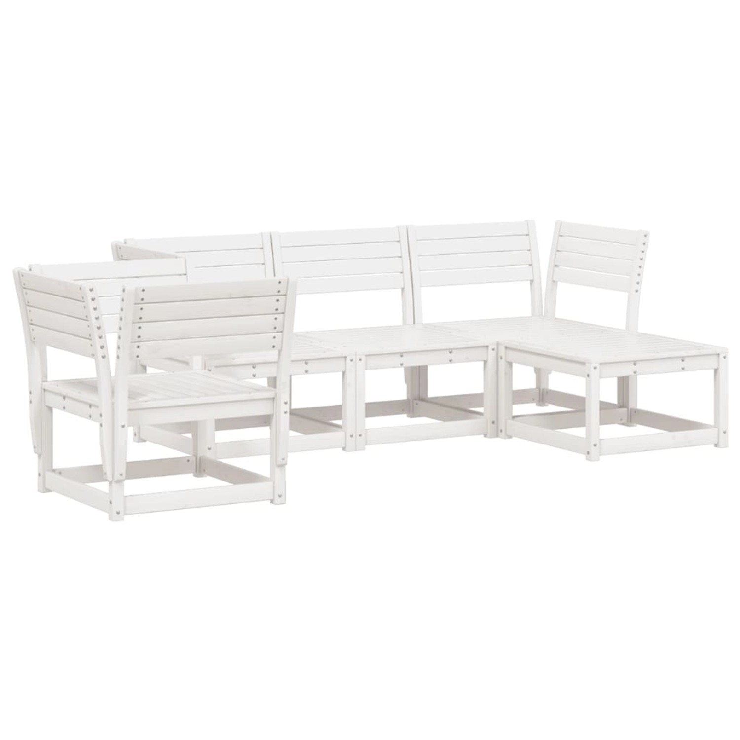 vidaXL 5-Tlg Garten-Lounge-Set Weiß Massivholz Kiefer 3216916 günstig online kaufen