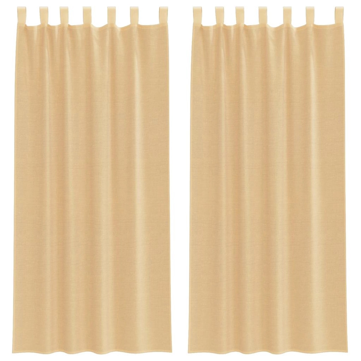 vidaXL Voile Vorhänge mit Stangentaschen 2 Stk Sandfarbe 4102219 günstig online kaufen