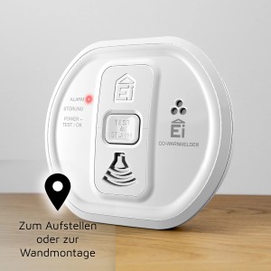 Ei Electronics Kohlenmonoxidmelder Ei208, weiß, zur Wandmontage oder zum Aufstellen.