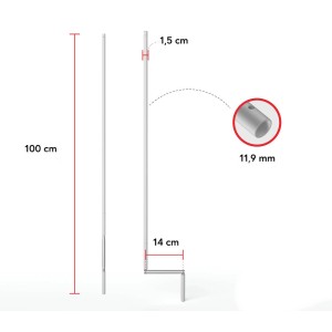 Bauheld Rollladen Kurbelstange 100cm Weiß