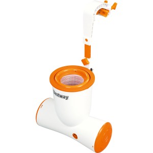 Bestway Flowclear Poolskimmer, Einhängeskimmer für Aufstellpools, weiß/orange.