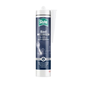 Sista Bad Sanitär Silikon, 280ml Kartusche, weiß. Silikon für Bad und Sanitärbereich mit Schimmelschutz.