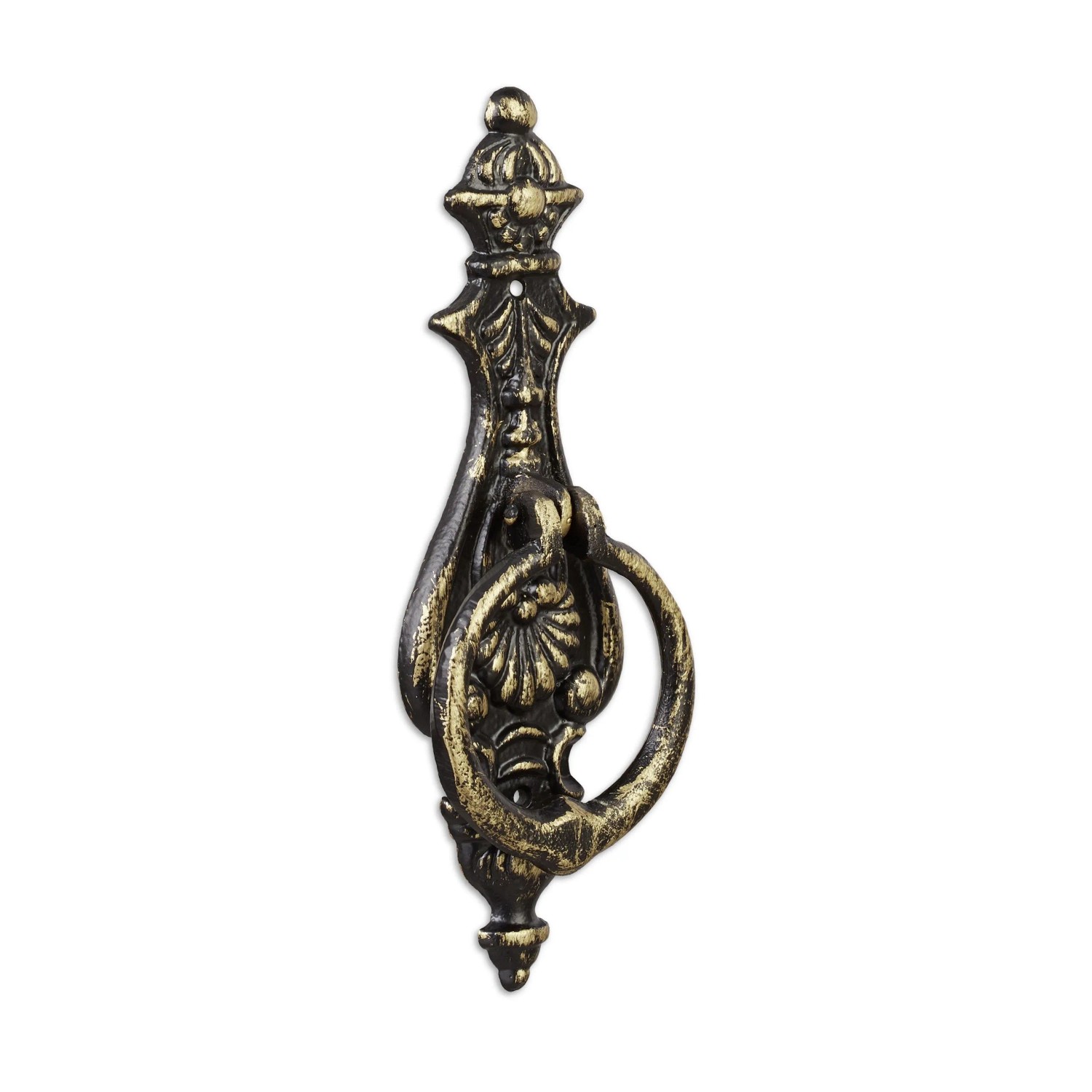 Relaxdays Türklopfer Gusseisen Schwarz Bronze Antik 24 cm x 8,5 cm x 3 cm 500 g