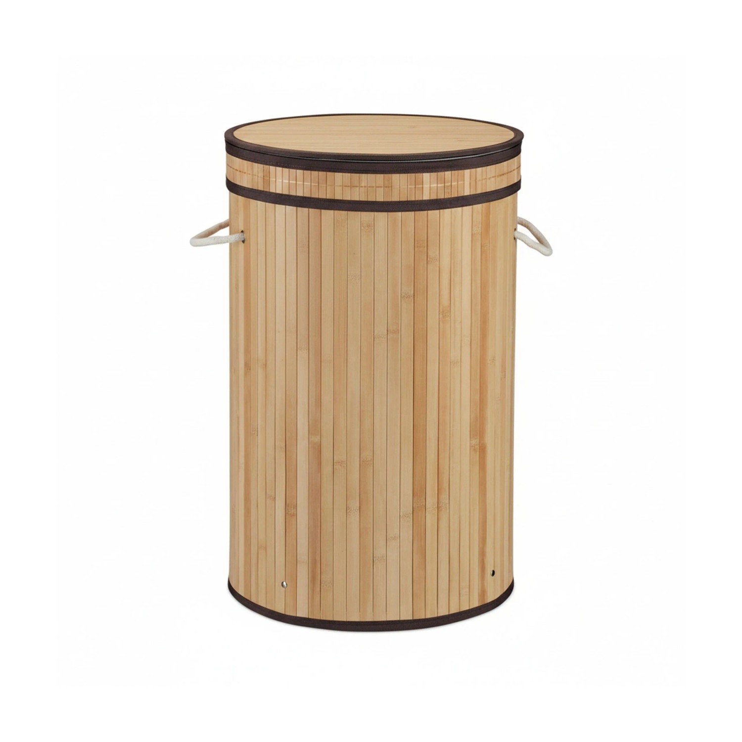 Relaxdays Wäschekorb Bambus Natur Klappdeckel Faltbar 63 cm x 40 cm 2 kg