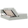 vidaXL Bett mit LED-Lichtleisten Hellgrau 200 x 200 cm Samt 3371639_9
