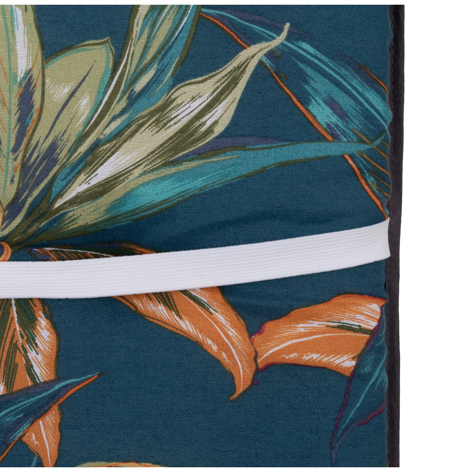 Beo Niedriglehner Auflage Enschede mit tropischem Blätter-Muster, 98x47x5cm. Gartenstuhlauflage mit Gummiband.