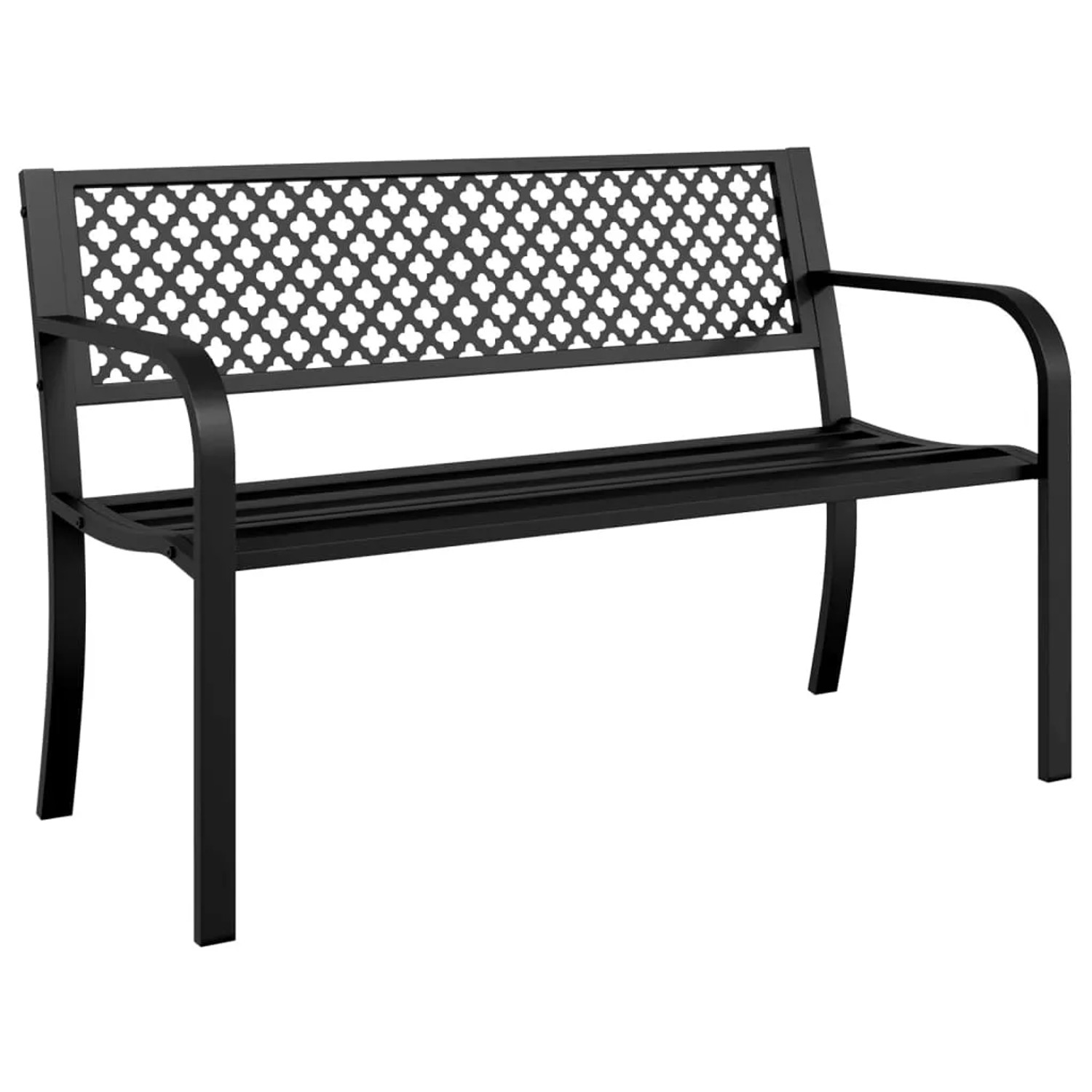 furnicato Gartenbank 119 cm Schwarz Stahl günstig online kaufen
