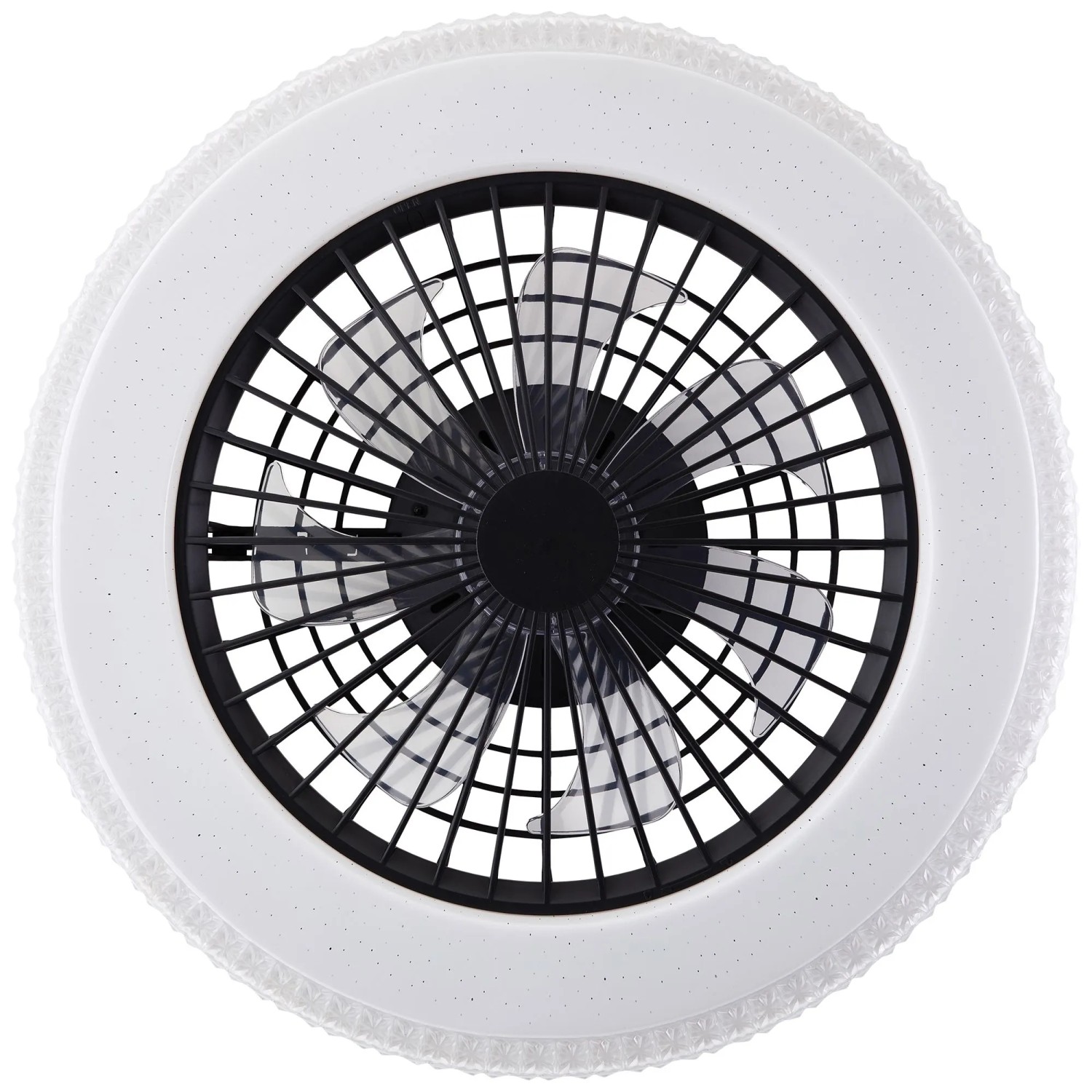 LED-Deckenleuchte Badria mit Ventilator, schwarz, Ø 49 cm. Deckenlampe mit integriertem Ventilator.