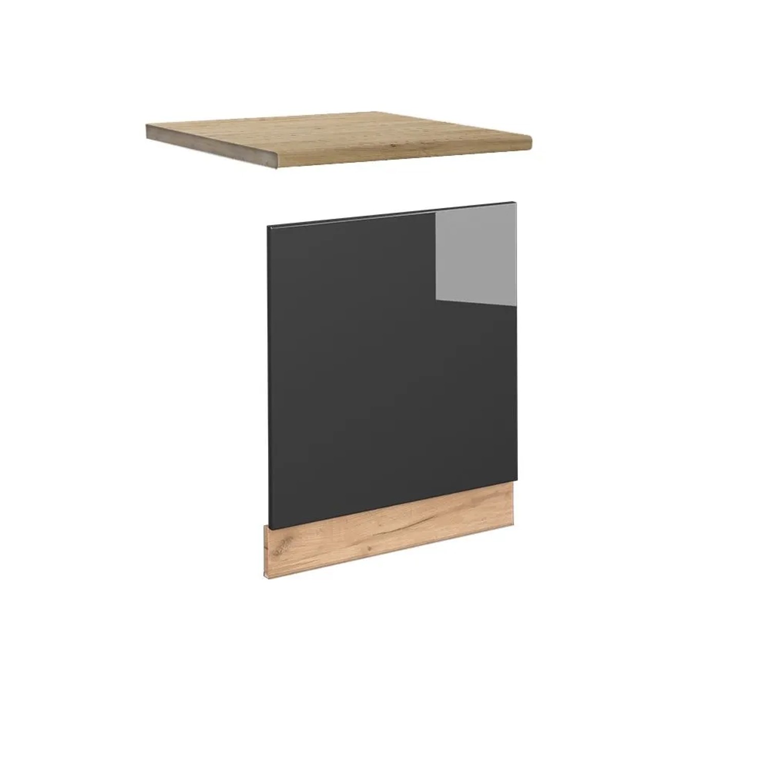 Vicco Frontblende Fame-Line Anthrazit Hochglanz Goldkraft Eiche 60 cm AP Eiche