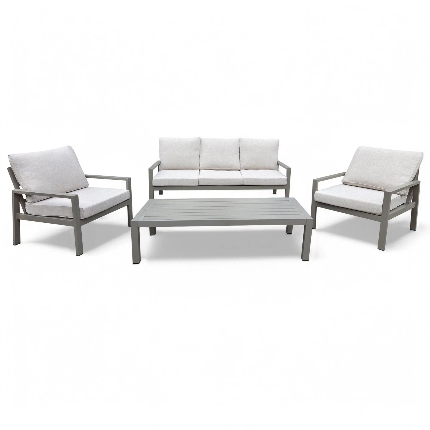 osoltus Alu Lounge Gartenmöbel Outdoor Set Haugesund 3er Kaktus Beige