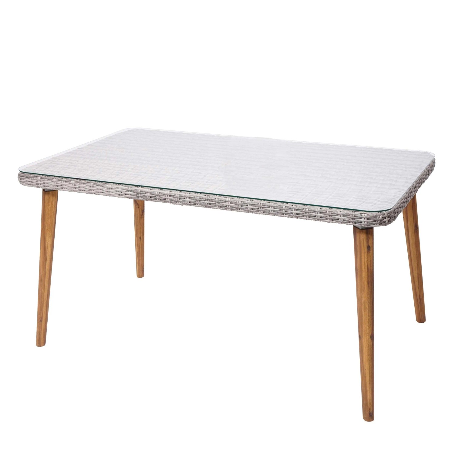 MCW Poly-Rattan Esstisch H65 150x90cm Grau