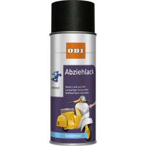 OBI Abziehlack Schwarz seidenmatt, 400ml Dose. Spezial-Spray für Schutz und Design.
