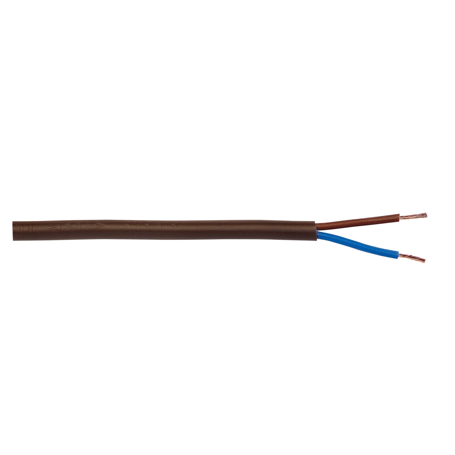 Van 5 tot 100 m kunststof slangleiding H03VV-F 2G0,75 wit flexibele kabel apparaatkabel (20 m