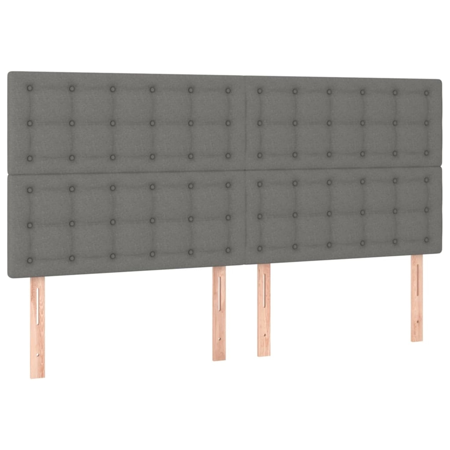vidaXL LED Kopfteil Dunkelgrau 160x5x118/128 cm Stoff 3122865