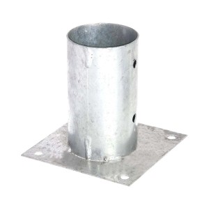 Hollmax Aufschraubhülse 81 mm, pulverbeschichtet, für Rundholzpfosten zur Montage auf festem Untergrund.