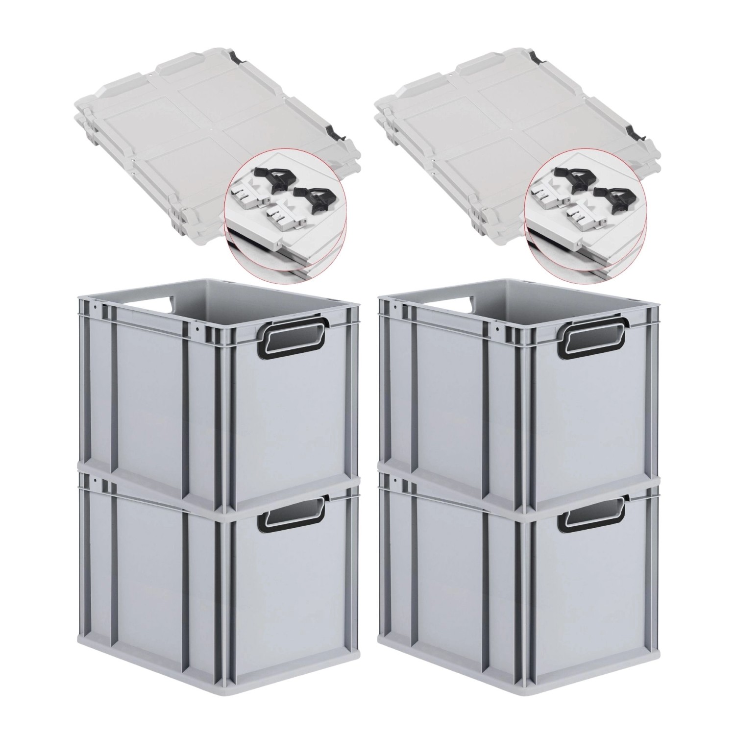 PROREGAL SuperSparSet 4x Eurobox Nextgen Color Mit Scharnierdeckel HxBxT 32 günstig online kaufen