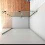 AICA Eckdusche mit Schiebetür, 145x80x195cm, 8mm ESG-Glas, chromglänzender Rahmen. Ohne Duschtasse.