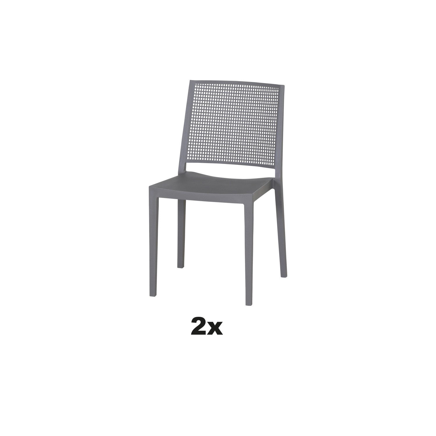 Siena Garden Stapelstuhl-Set Square 2-teilig Grau