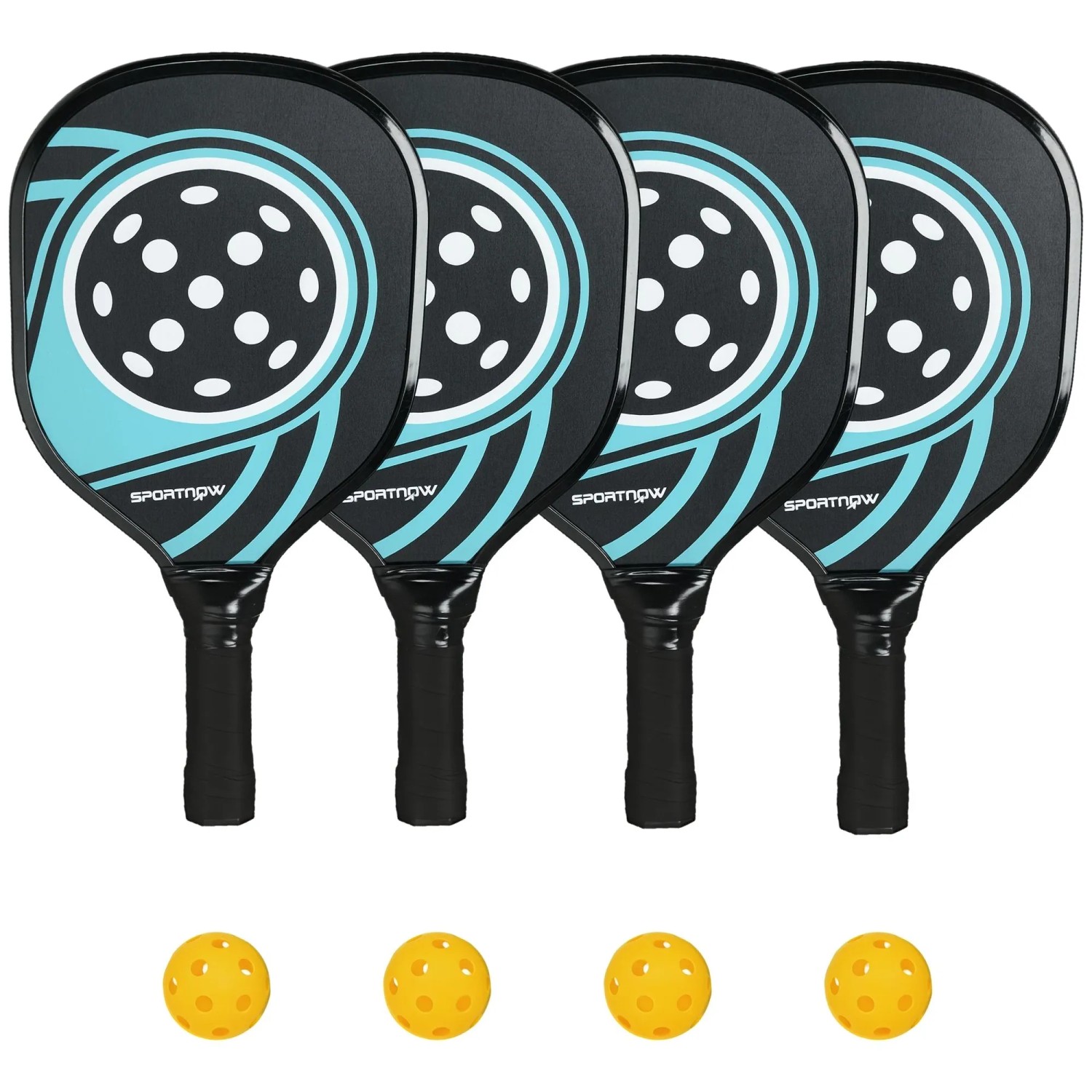 SPORTNOW Pickleballschläger Paddelschläger Set mit ergonomisch Griff Tasche, Indoor & Outdoor, (Pickleball-Set, 9-tlg., Tragetasche), für Indoor & Outdoor, Anfänger Freizeitspieler