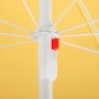 Detailaufnahme: Goldgelber Schneider Balkonschirm Ibiza mit Push-Up Mechanik.
