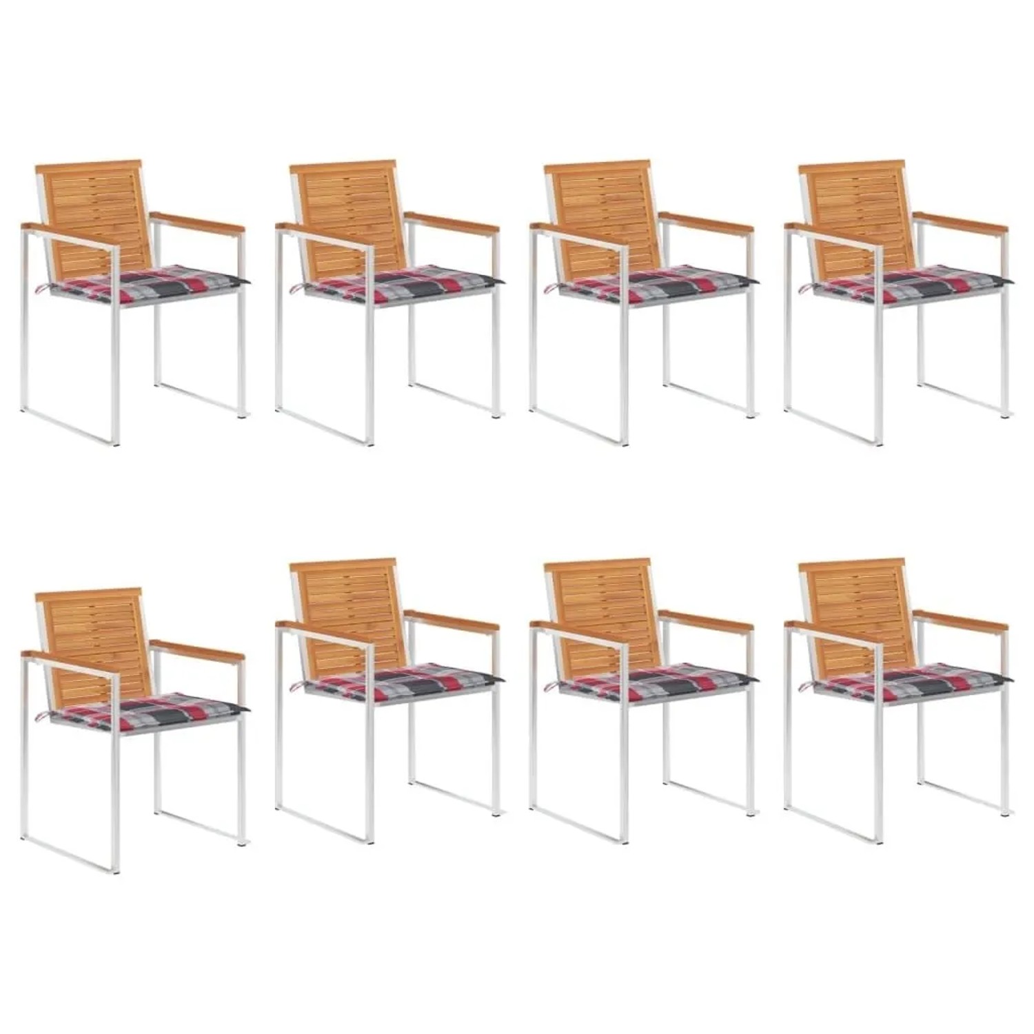 vidaXL Gartenstühle 8 Stk mit Kissen Massivholz Akazie 3078537 günstig online kaufen