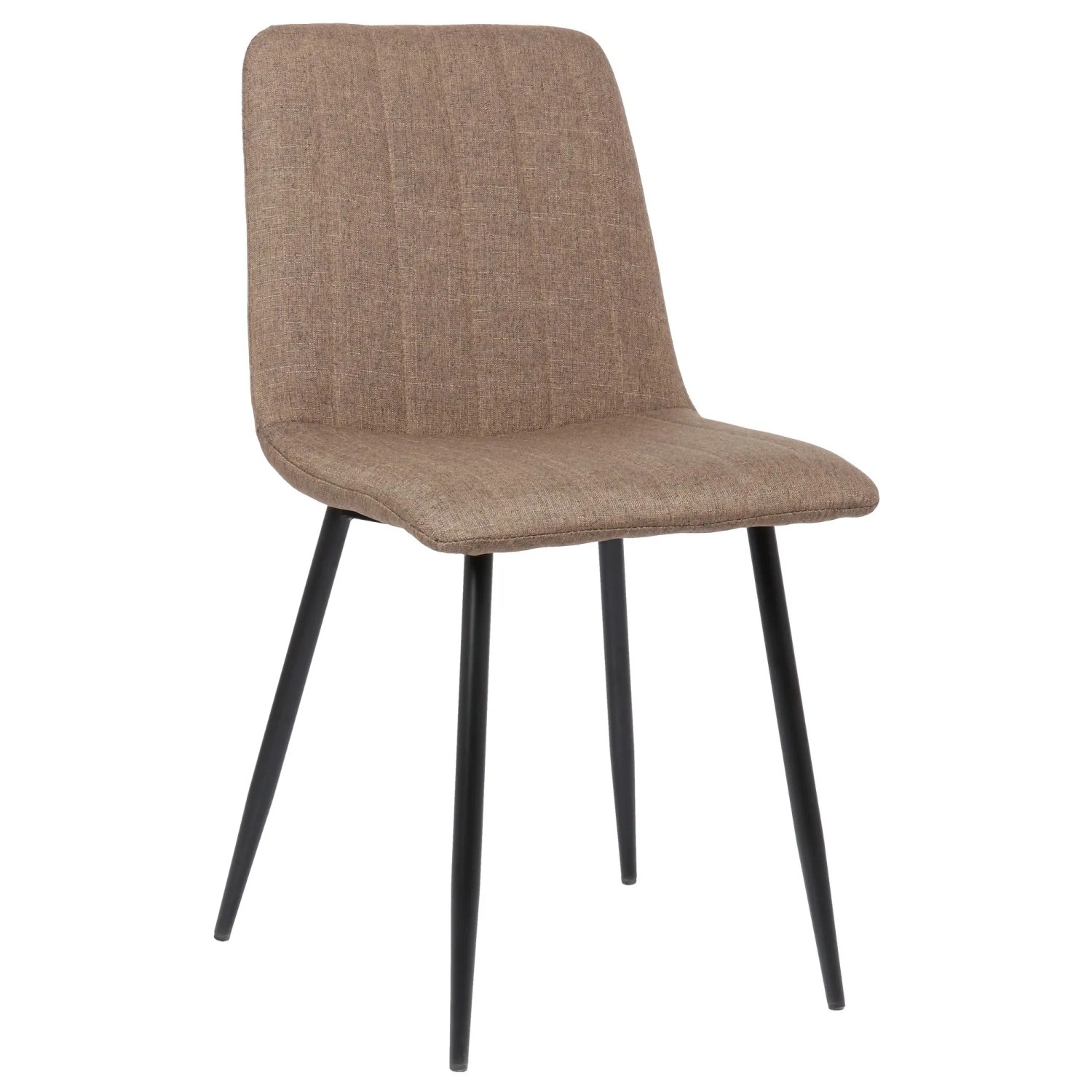DELUKE Stuhl LENZ Stoff 88x45x53cm Braun Metall Gestell Stühle Esszimmerstühle Esstisch Küchenstuhl