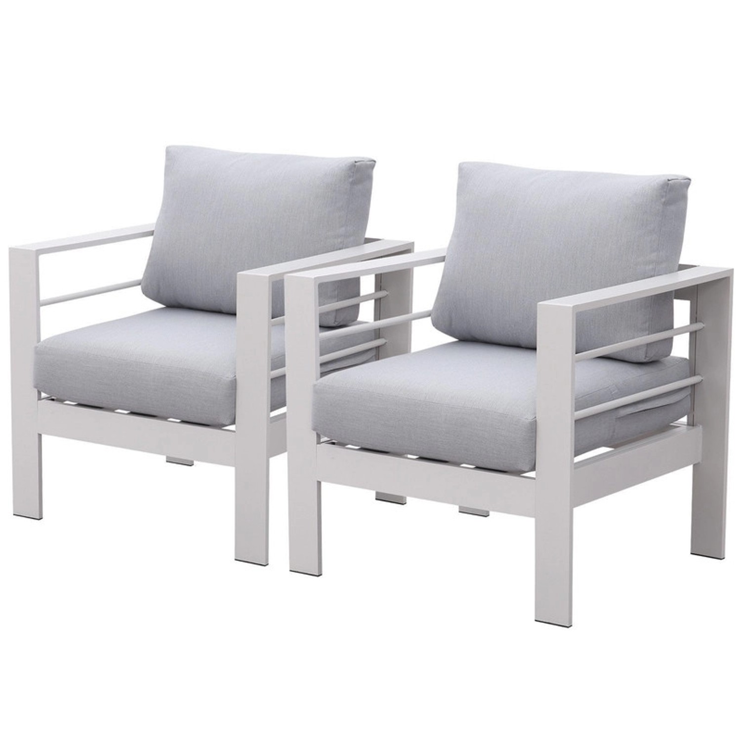 MeXo Gartensessel Outdoor 2 Sitzer Loungesessel Wetterfest Weiß