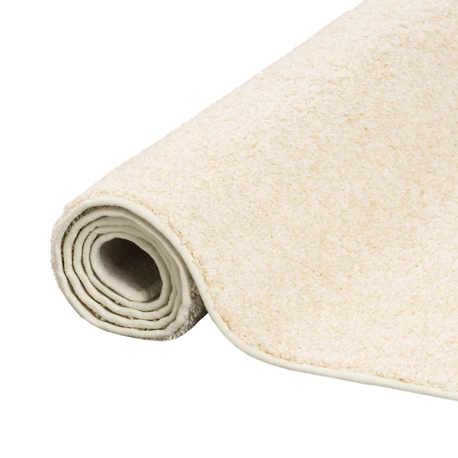 Gerollter, creme-farbener Snapstyle Hochflor Teppich Mona, 200x300cm.