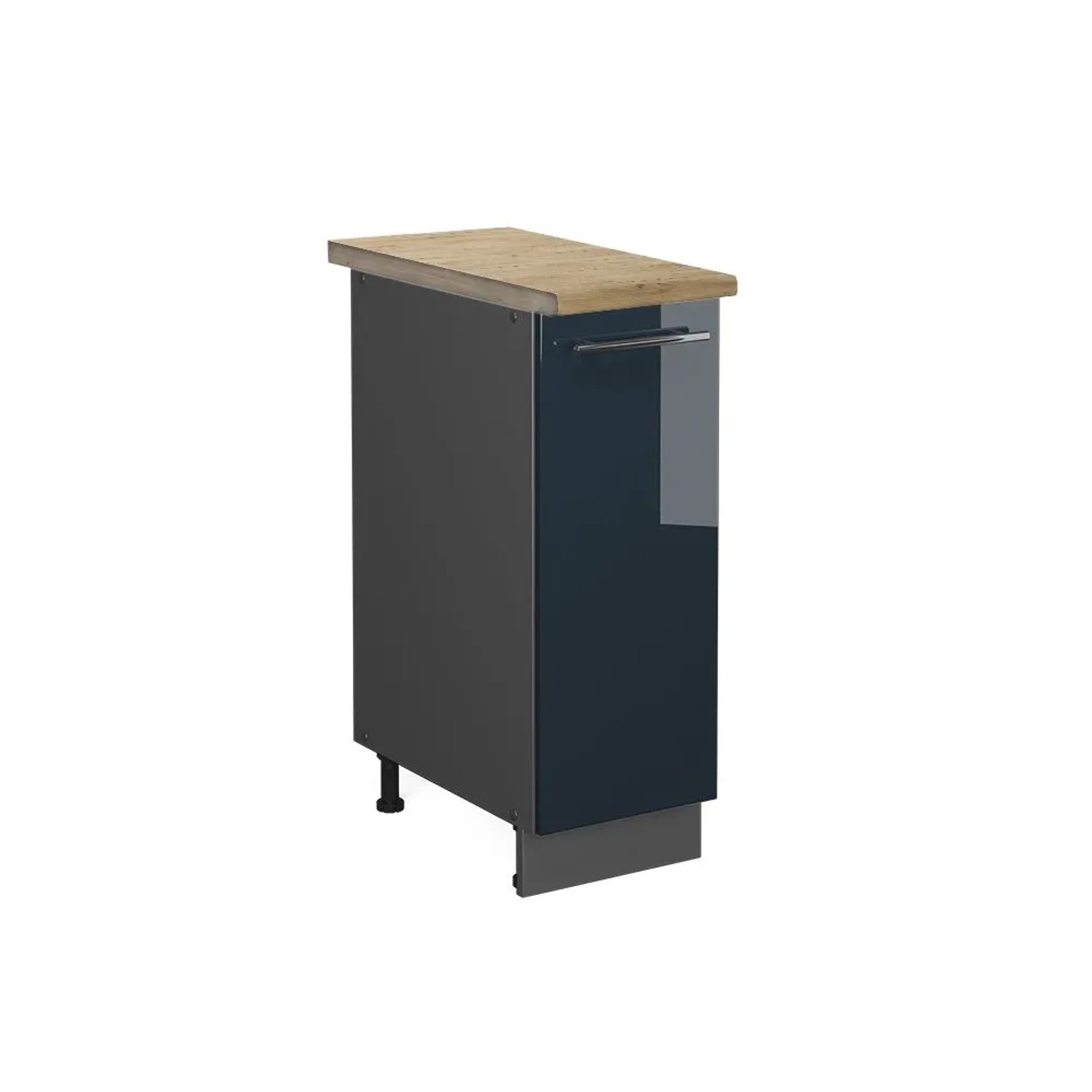 Vicco Apothekerunterschrank Fame-Line DunkelBlau Hochglanz 30 cm AP Eiche