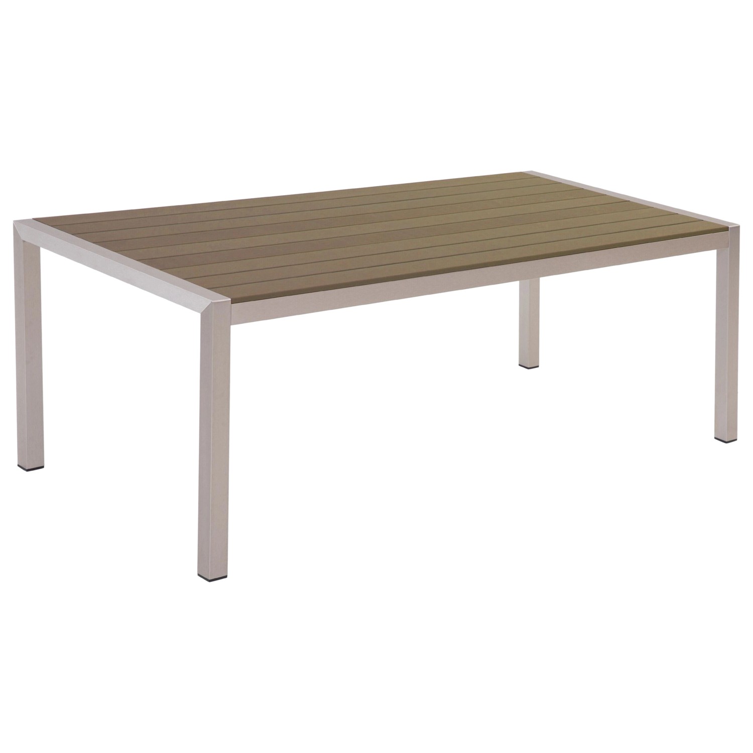 Beliani Gartentisch VERNIO Heller Holzfarbton Silber 180x90x76 günstig online kaufen