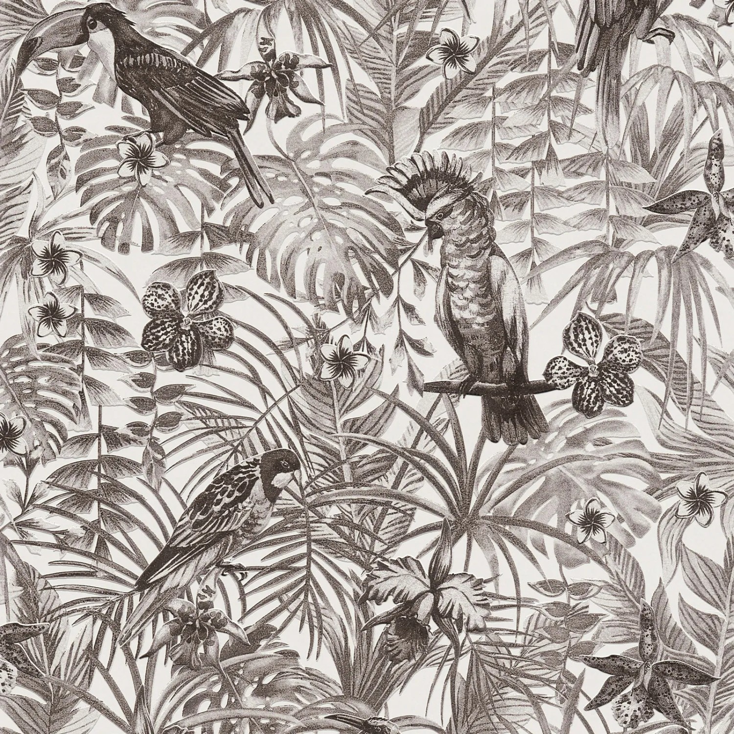 A.S. Création Vliestapete Greenery Vögel Weiß-Grau