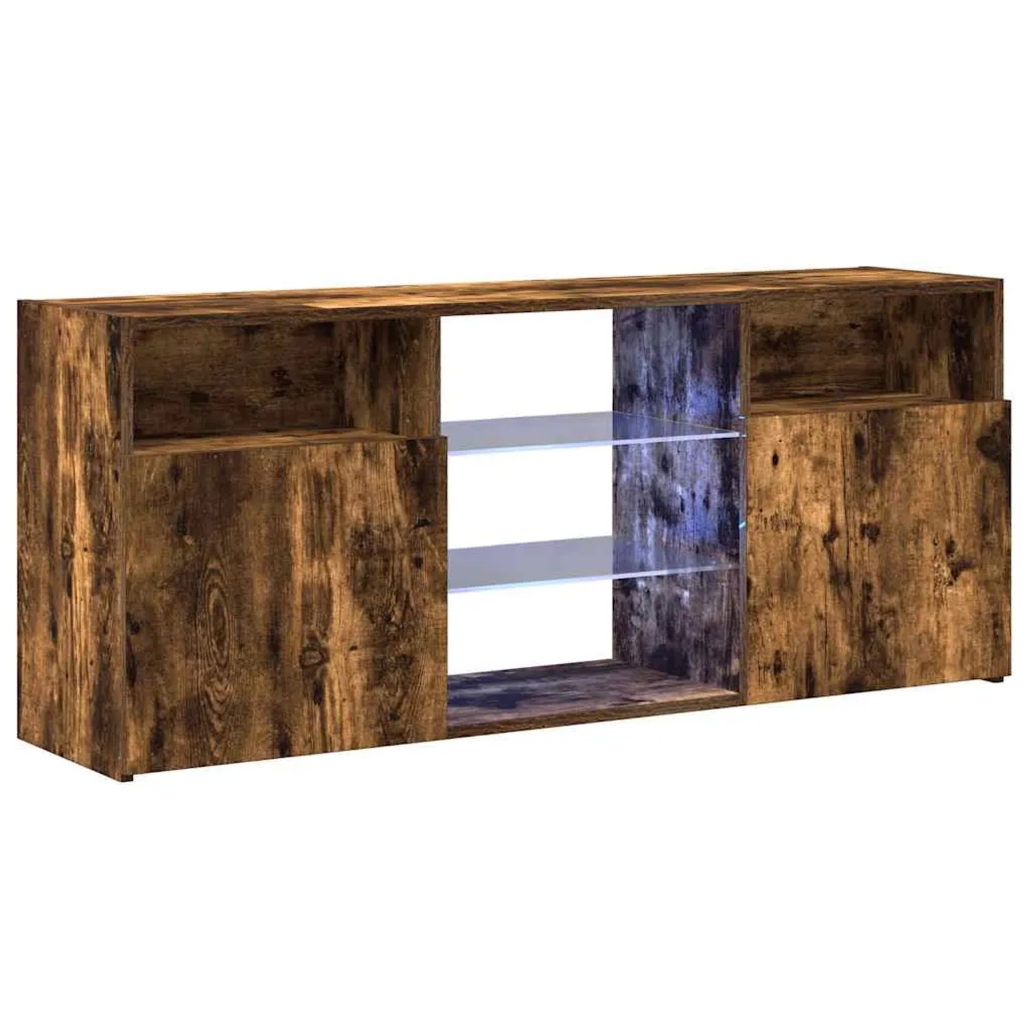 vidaXL TV-Schrank mit LED-Leuchten Räuchereiche 120x30x50 cm 815714