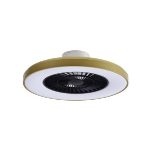 Lindby LED Deckenventilator mit Lampe Teleo 10022132 Dimmbar Leselampe Modern in Gold Messing 1-flammig Wohnzimmerleuchte